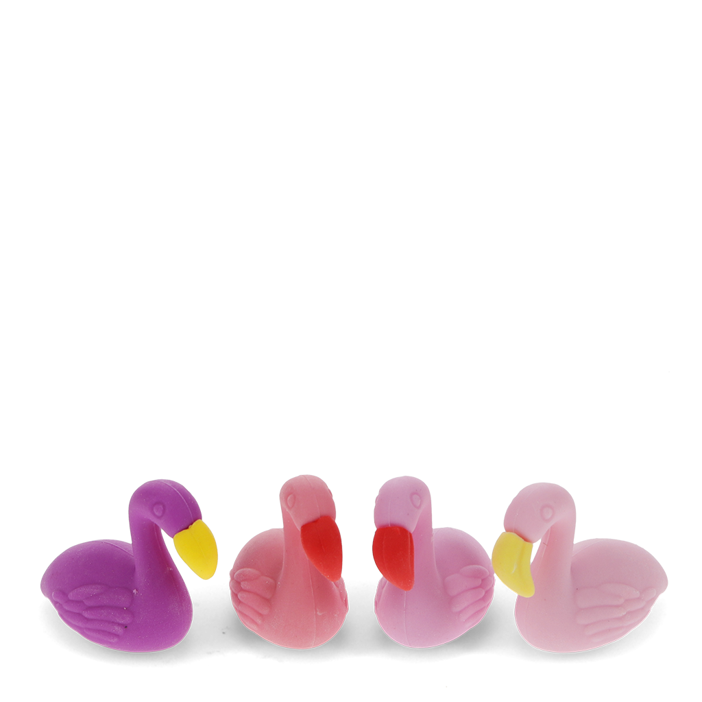 Rex London - Gummetjes voor op potlood (set van 4) - Flamingo's