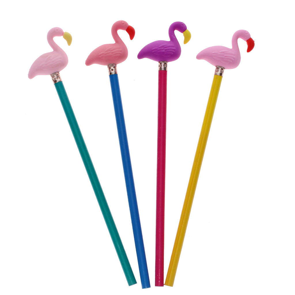 Rex London - Gummetjes voor op potlood (set van 4) - Flamingo's