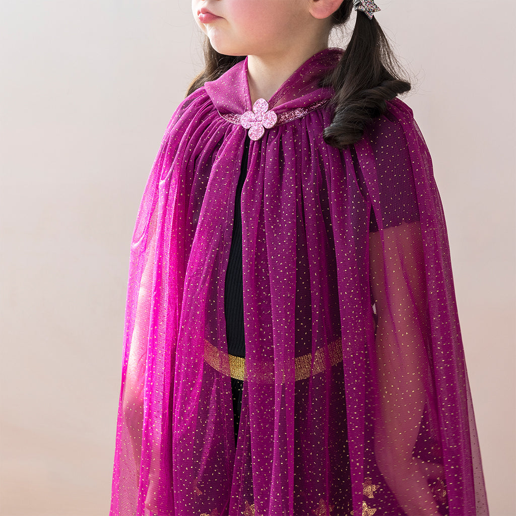 Rex London - Glitter cape voor kinderen - Donkerroze