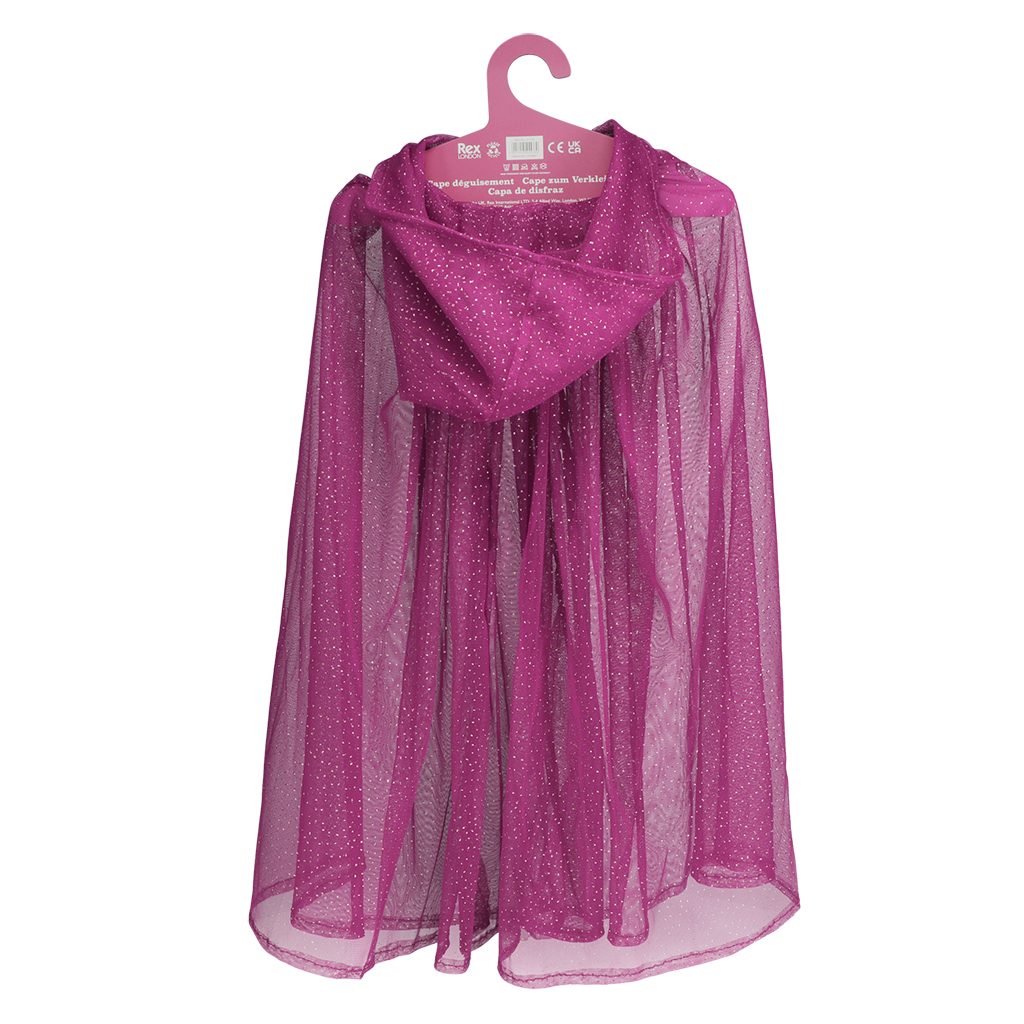Rex London - Glitter cape voor kinderen - Donkerroze