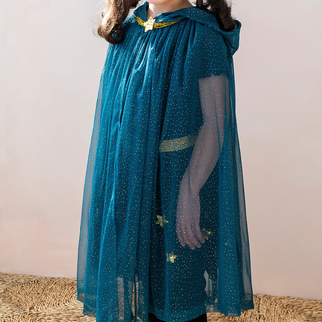 Rex London - Glittercape blauw voor kinderen