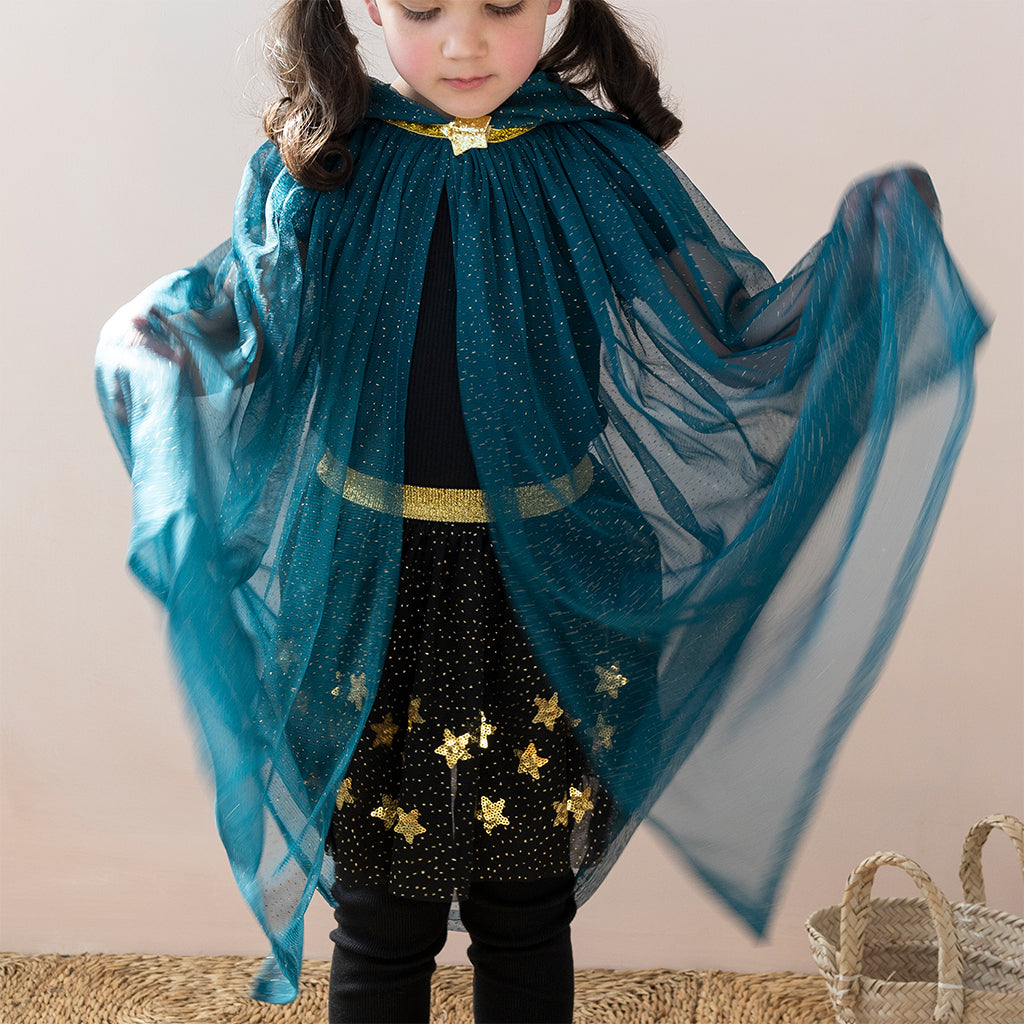 Rex London - Glittercape blauw voor kinderen