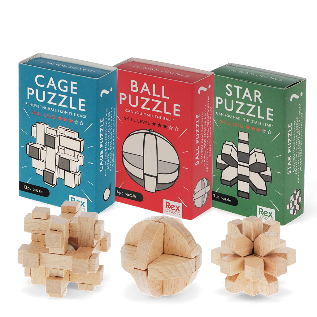 Rex London - Mini houten breinbreker puzzel