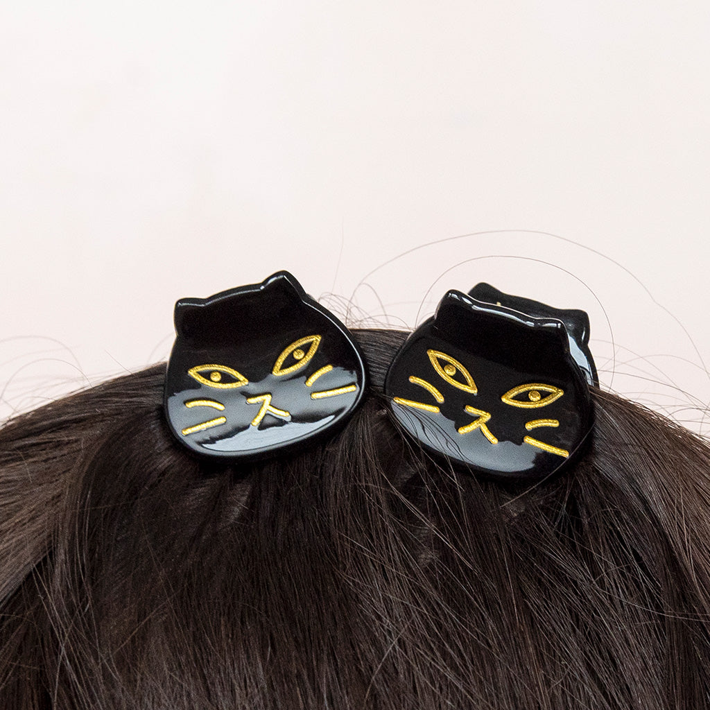 Rex London - Mini Haarknijpers Zwarte Katten (set van 2)