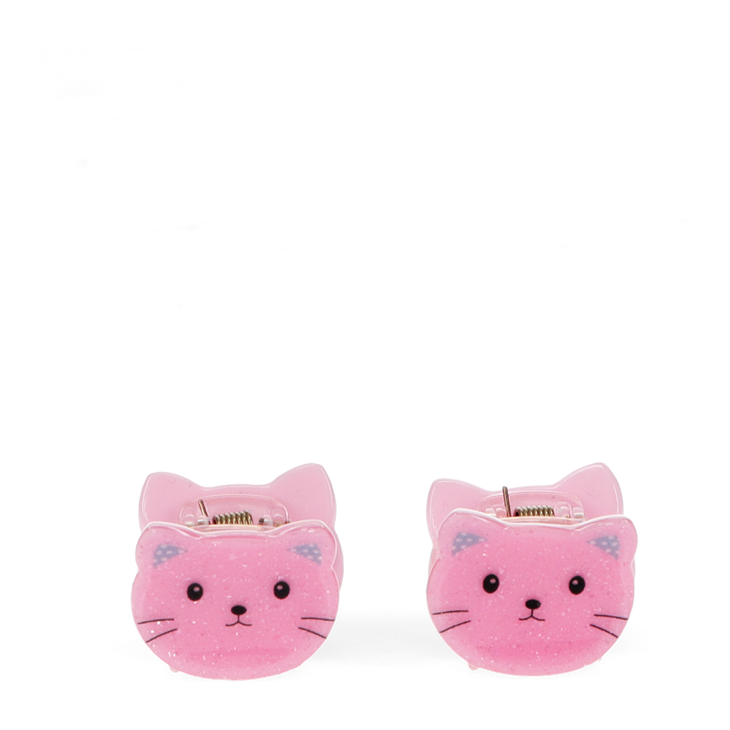 Rex London - Mini haarknijpertjes roze katten (set van 2)