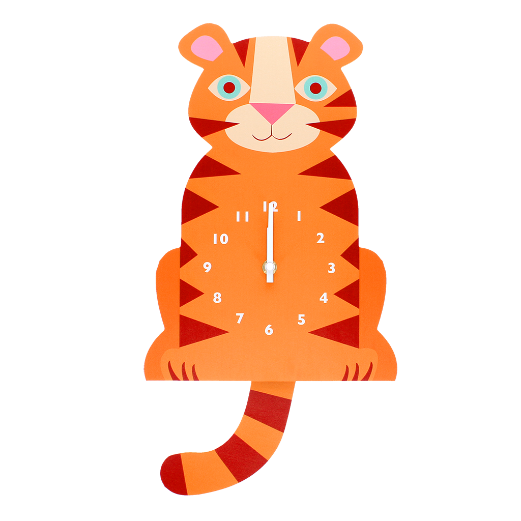 Rex London - Houten wandklok met slinger - Tijger