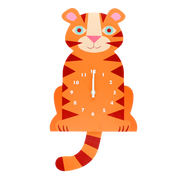 Rex London - Houten wandklok met slinger - Tijger