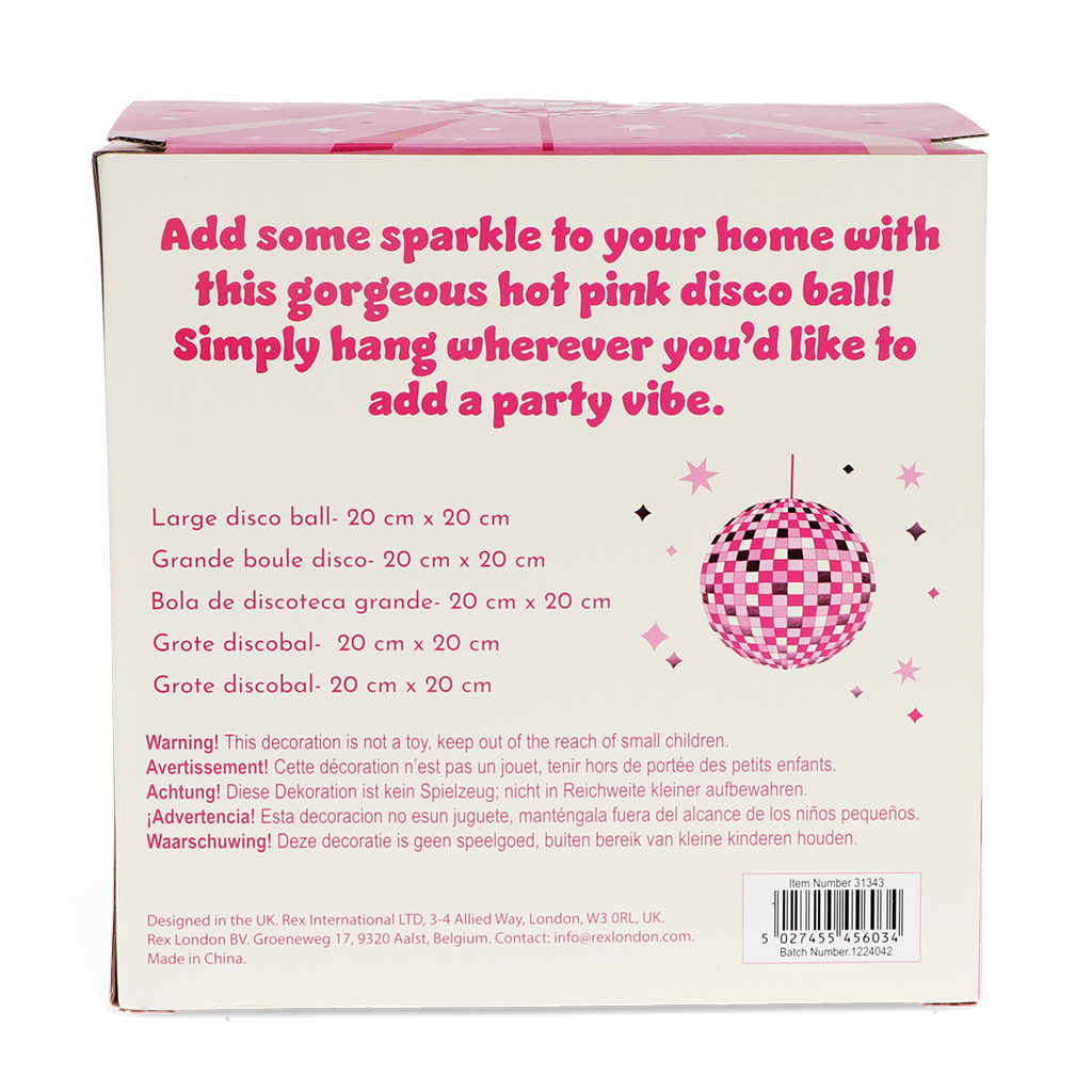Rex London - Hangende discobal 20cm roze