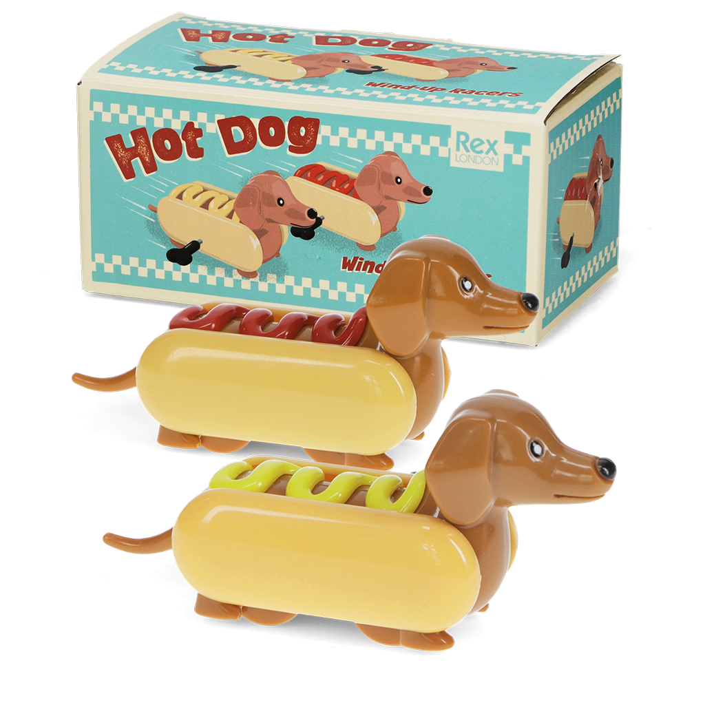 Rex London - Opwindbare Raceauto's Hotdog (set van 2)
