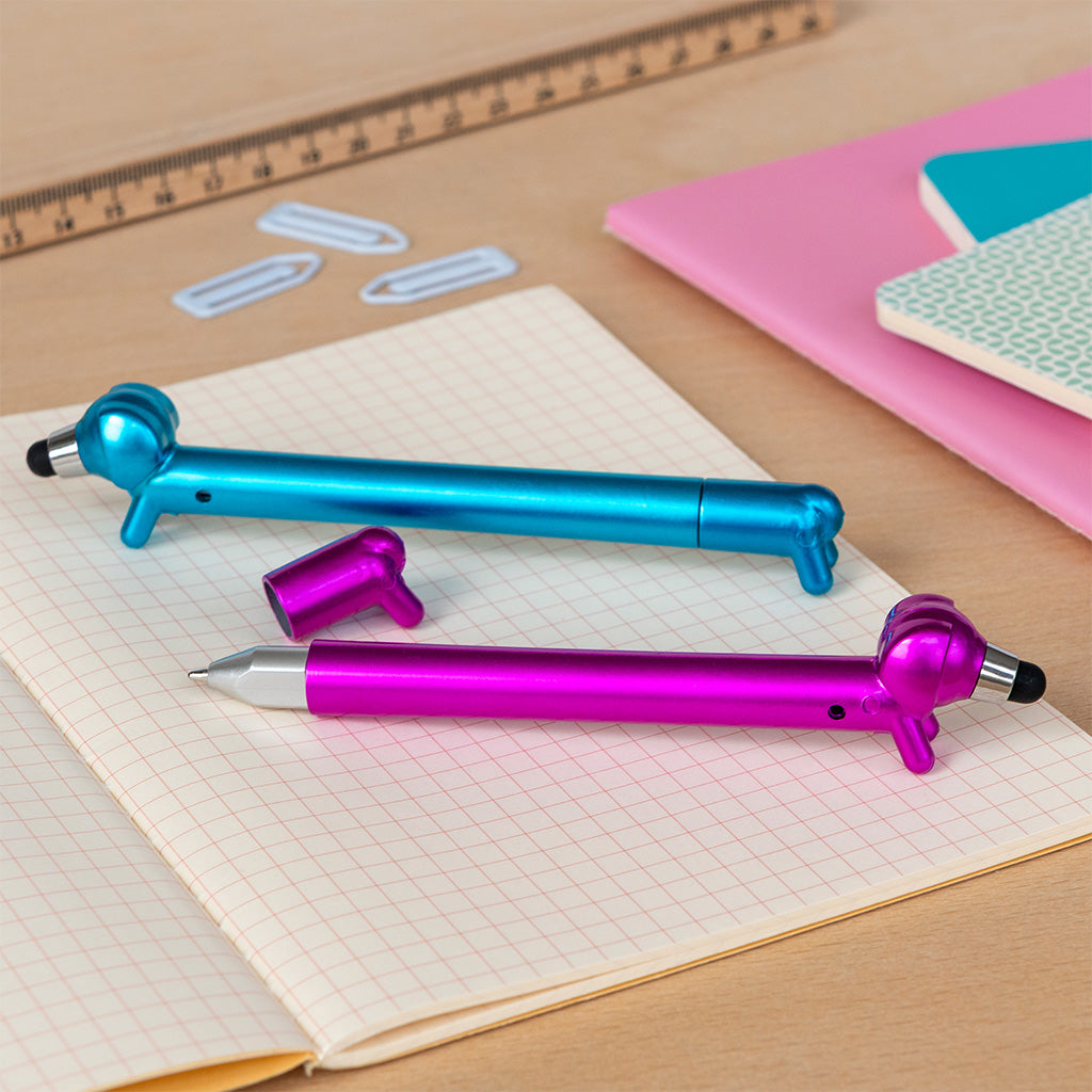 Rex London - Teckelpenvorm Balpen met Stylus - Blauw