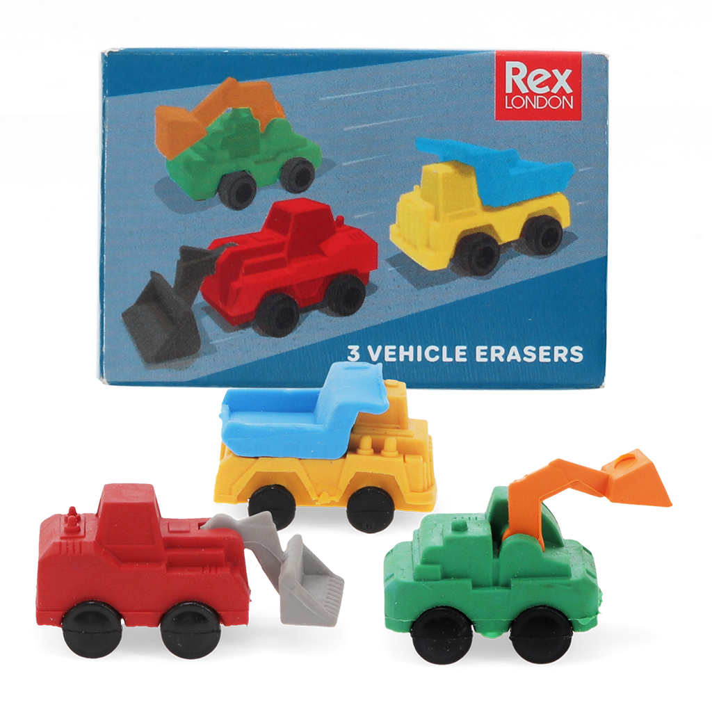 Rex London - Gummetjes Bouwvoertuigen (set van 3)
