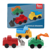 Rex London - Gummetjes Bouwvoertuigen (set van 3)