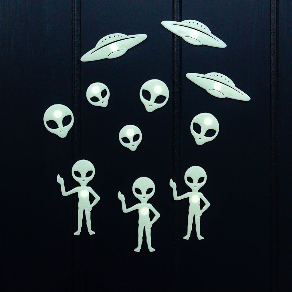 Rex London - Glow in the dark Stickers Aliens (doos met 25)