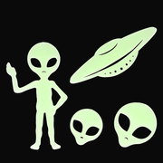Rex London - Glow in the dark Stickers Aliens (doos met 25)