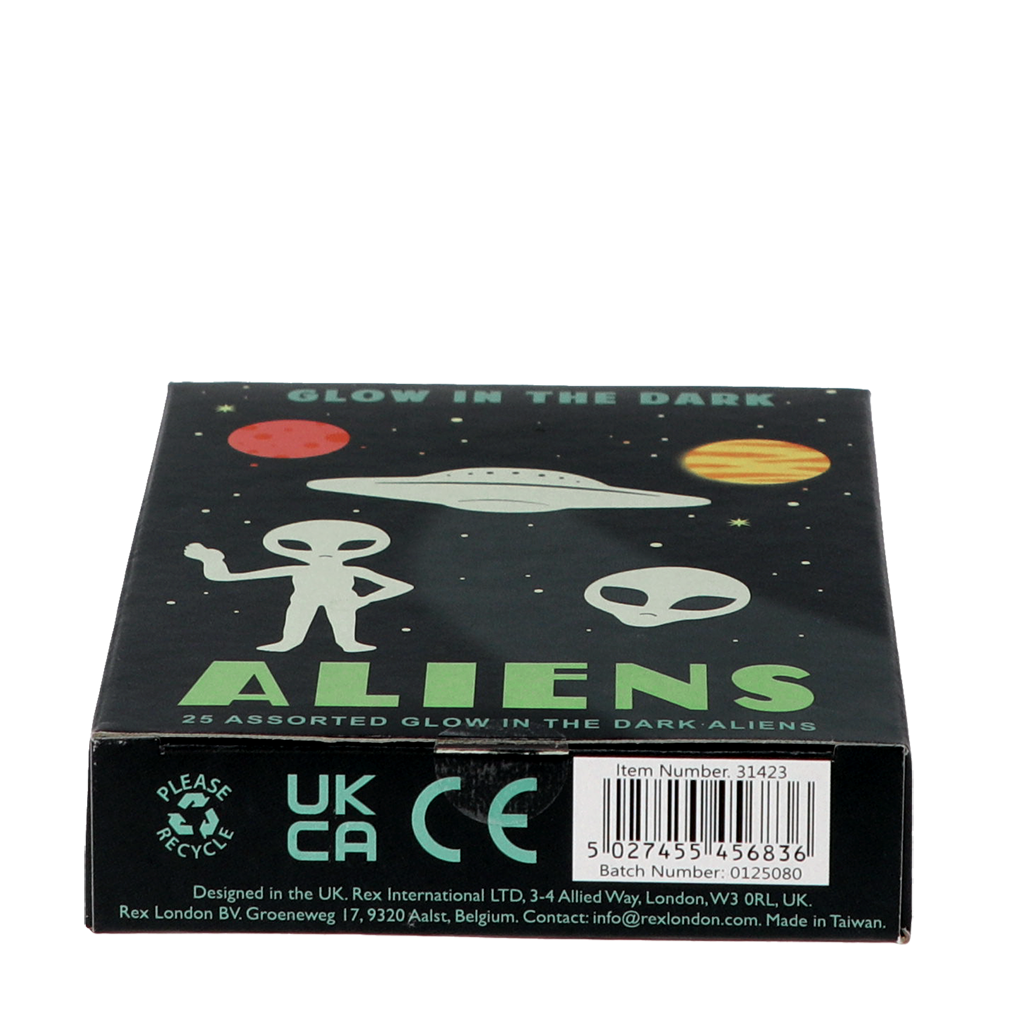 Rex London - Glow in the dark Stickers Aliens (doos met 25)