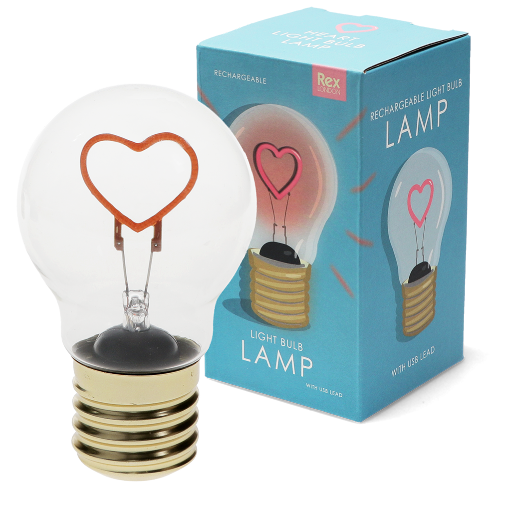 Rex London - USB Oplaadbare Gloeilamp Lamp Hart