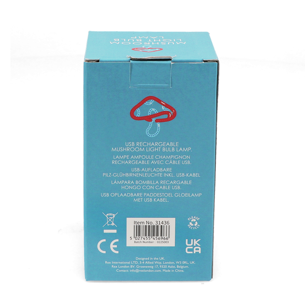 Rex London - USB Oplaadbare Paddenstoel Gloeilamp Lamp