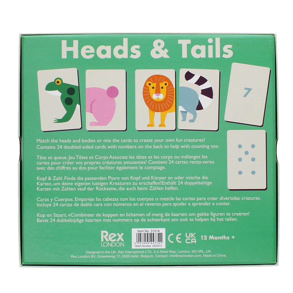 Rex London - Kop en staart spel (24 stukjes) Dieren