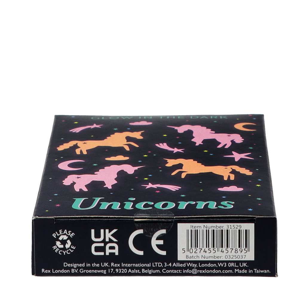 Rex London - Glow in the dark stickers Eenhoorns (set van 24)