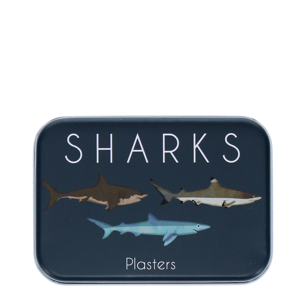 Rex London - Kinderpleisters in blik (30 stuks) - Haaien