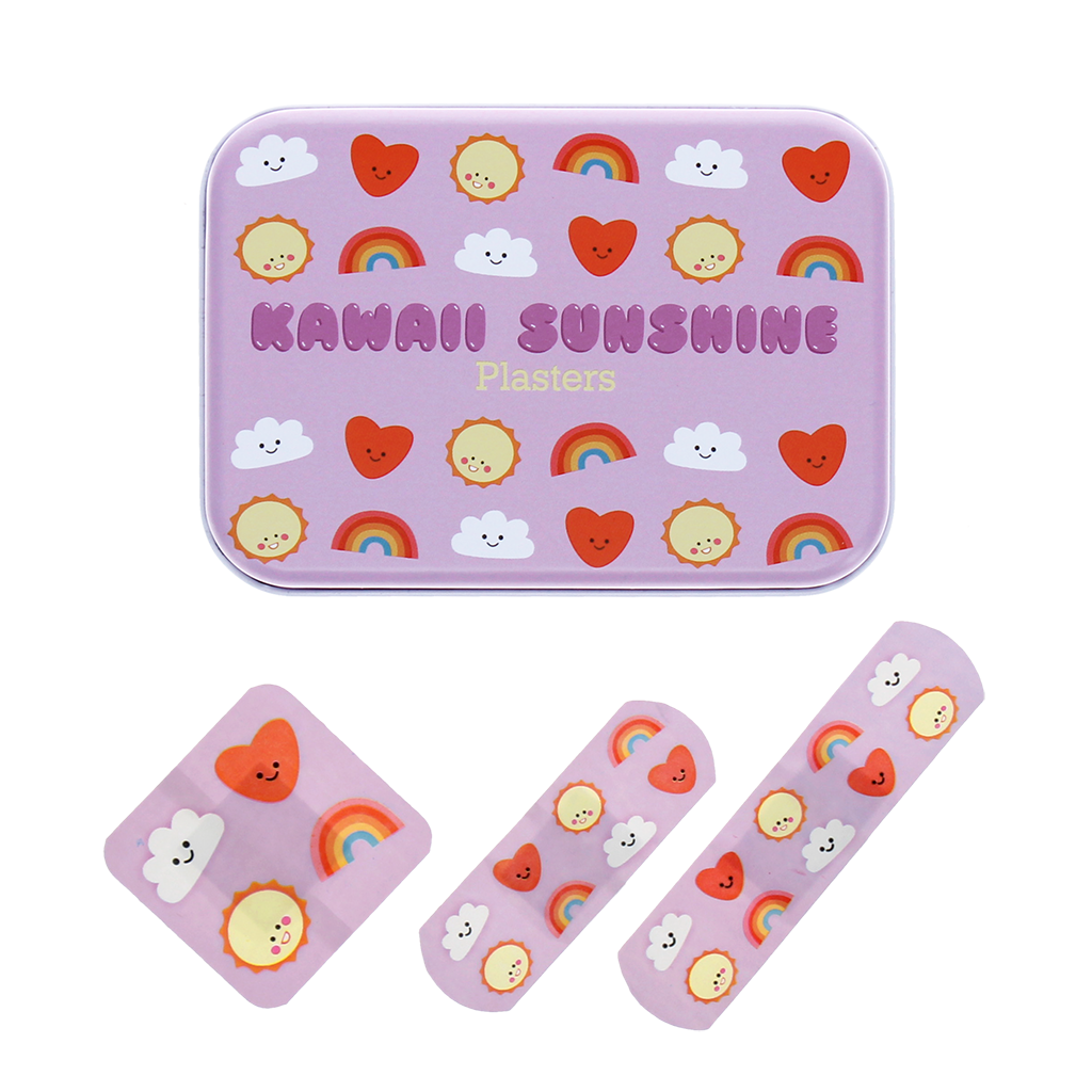 Rex London - Kinderplusters in Blik (30 stuks) - Kawaii Sunshine