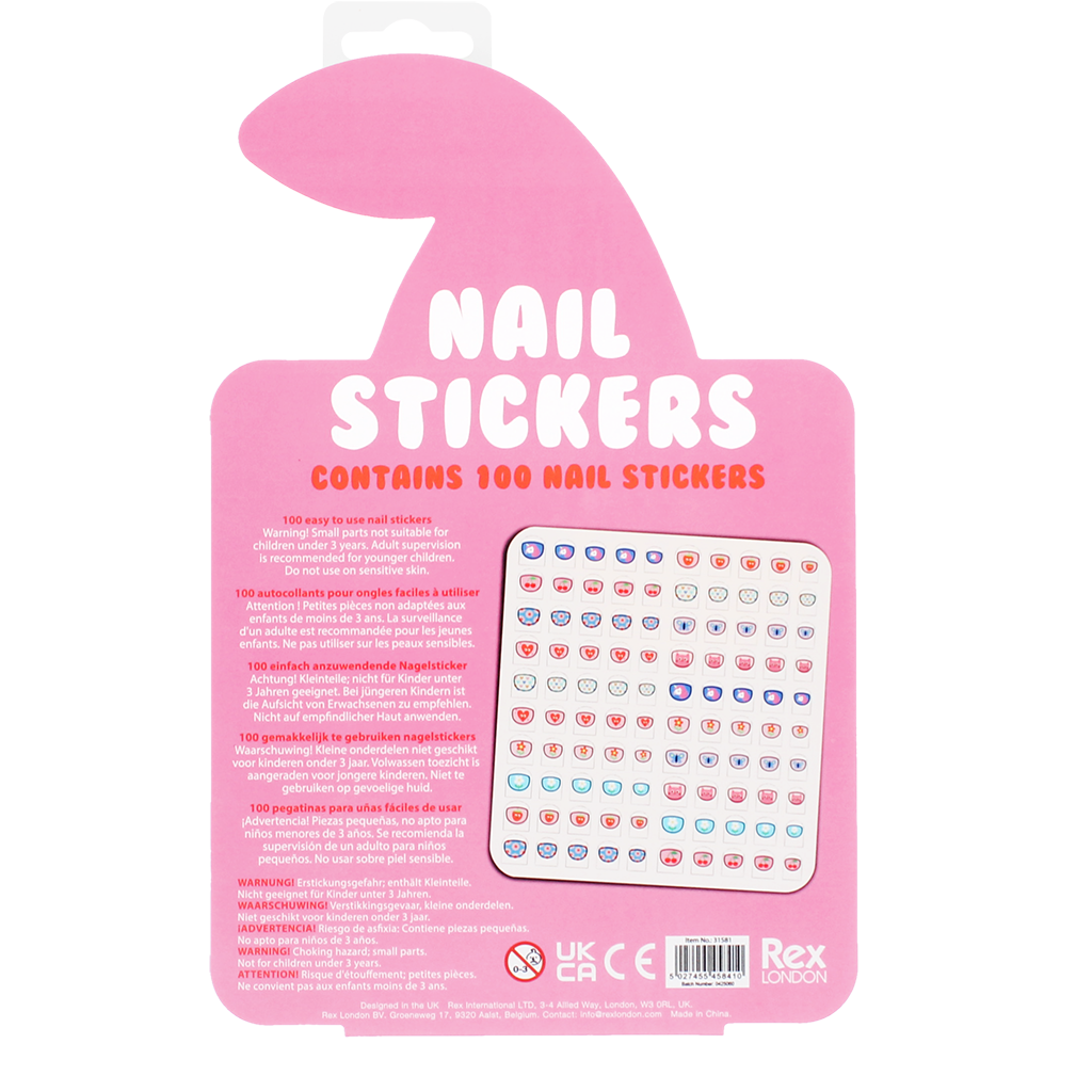 Rex London - Nagelstickers voor kinderen Cherry (100 stuks)