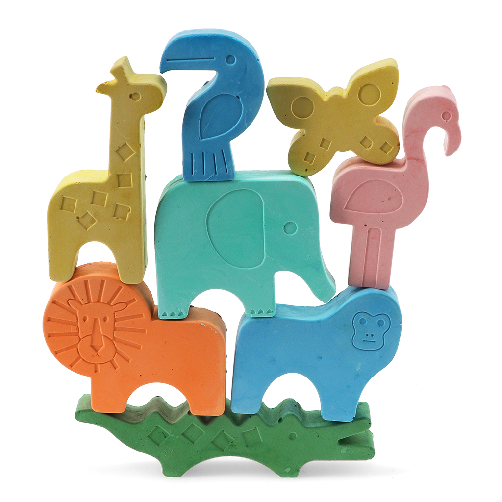 Rex London - Stapelbare Stoepkrijt Wilde Dieren (8 stuks)