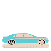 Rex London - Houten liniaal blauwe auto