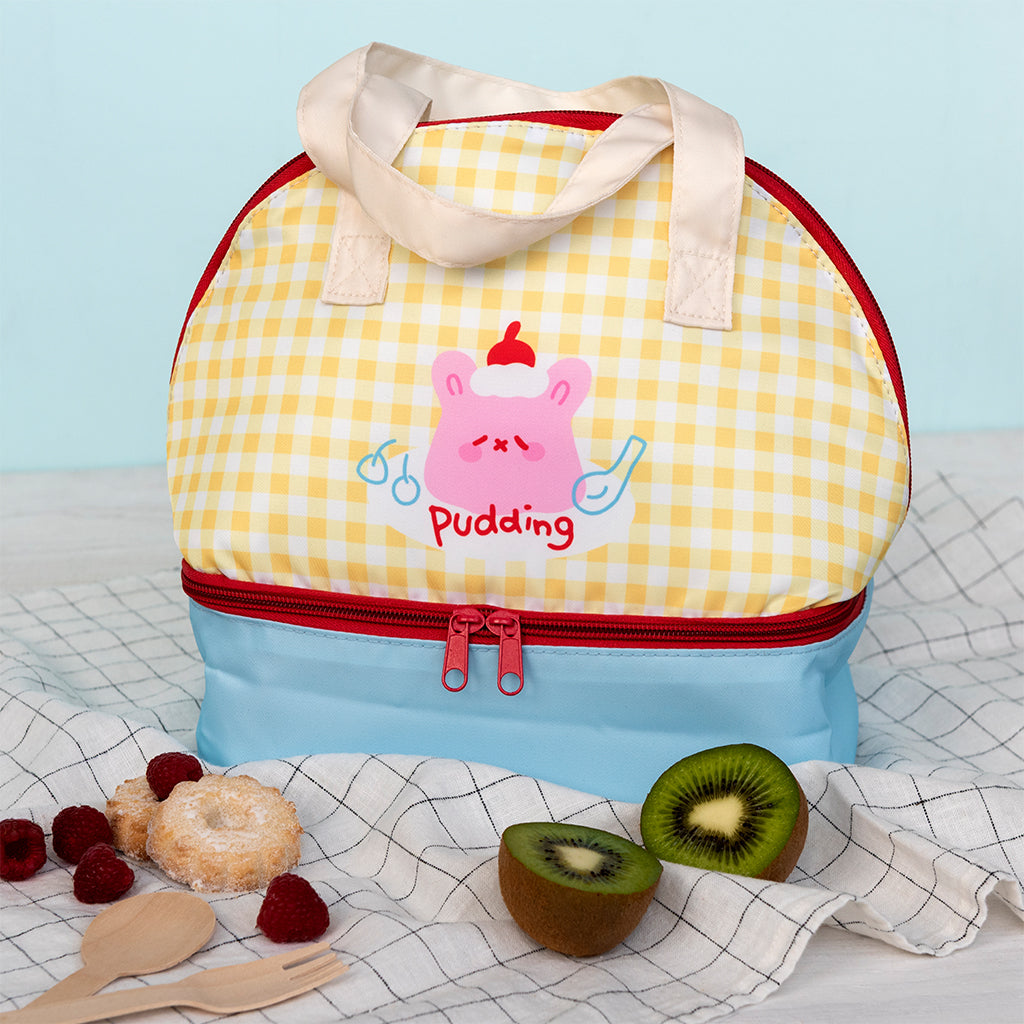 Rex London - Geïsoleerde Lunchtrommel Dubbelvaks Kawaii Pudding