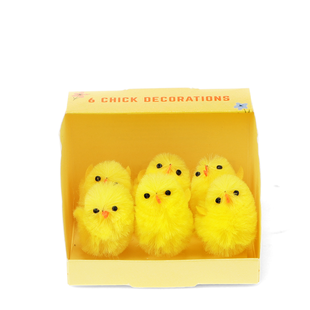 Rex London - Pluizige Paaskuikens Decoratie (set van 6)