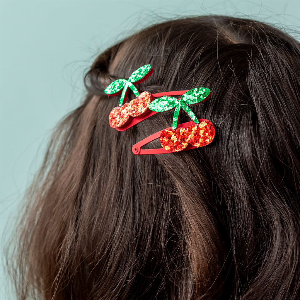 Rex London - Haarclips Glitter Kersjes