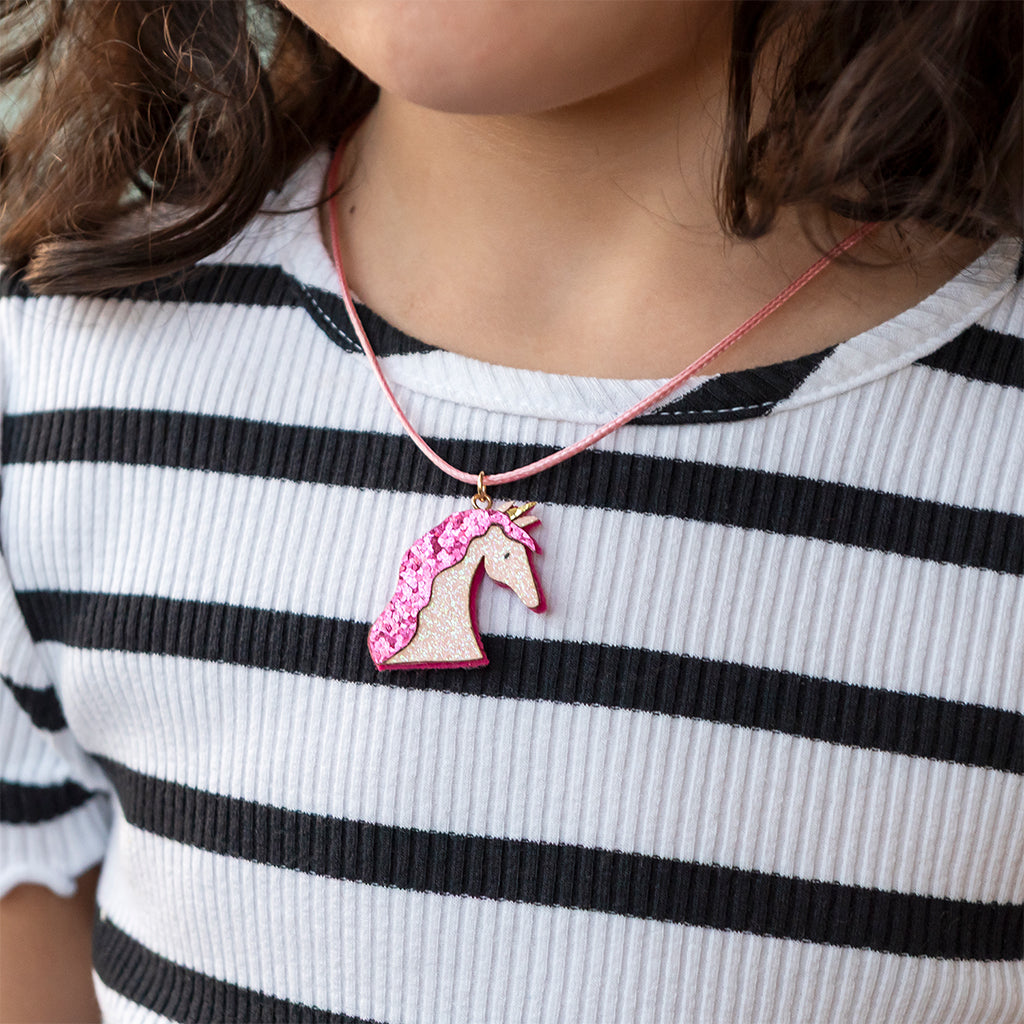 Rex London - Glitter Ketting Eenhoorn