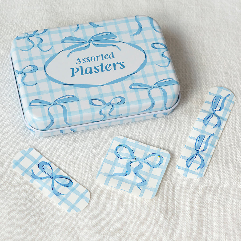 Rex London - Pleisters in blik (30 stuks) - Blauwe strikjes