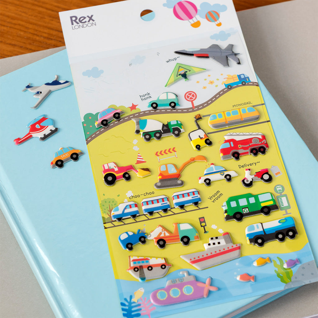 Rex London - 3D Puffy Stickers Voertuigen