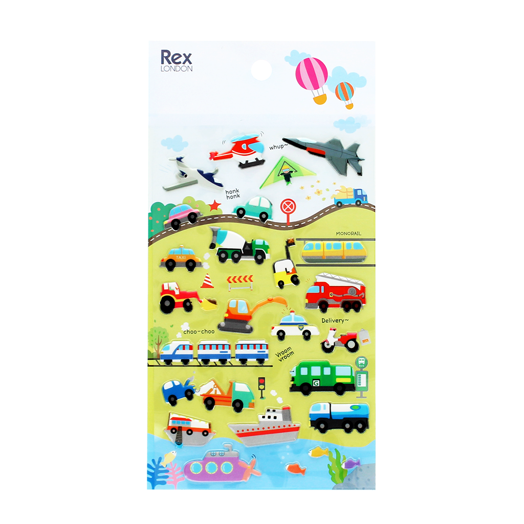 Rex London - 3D Puffy Stickers Voertuigen