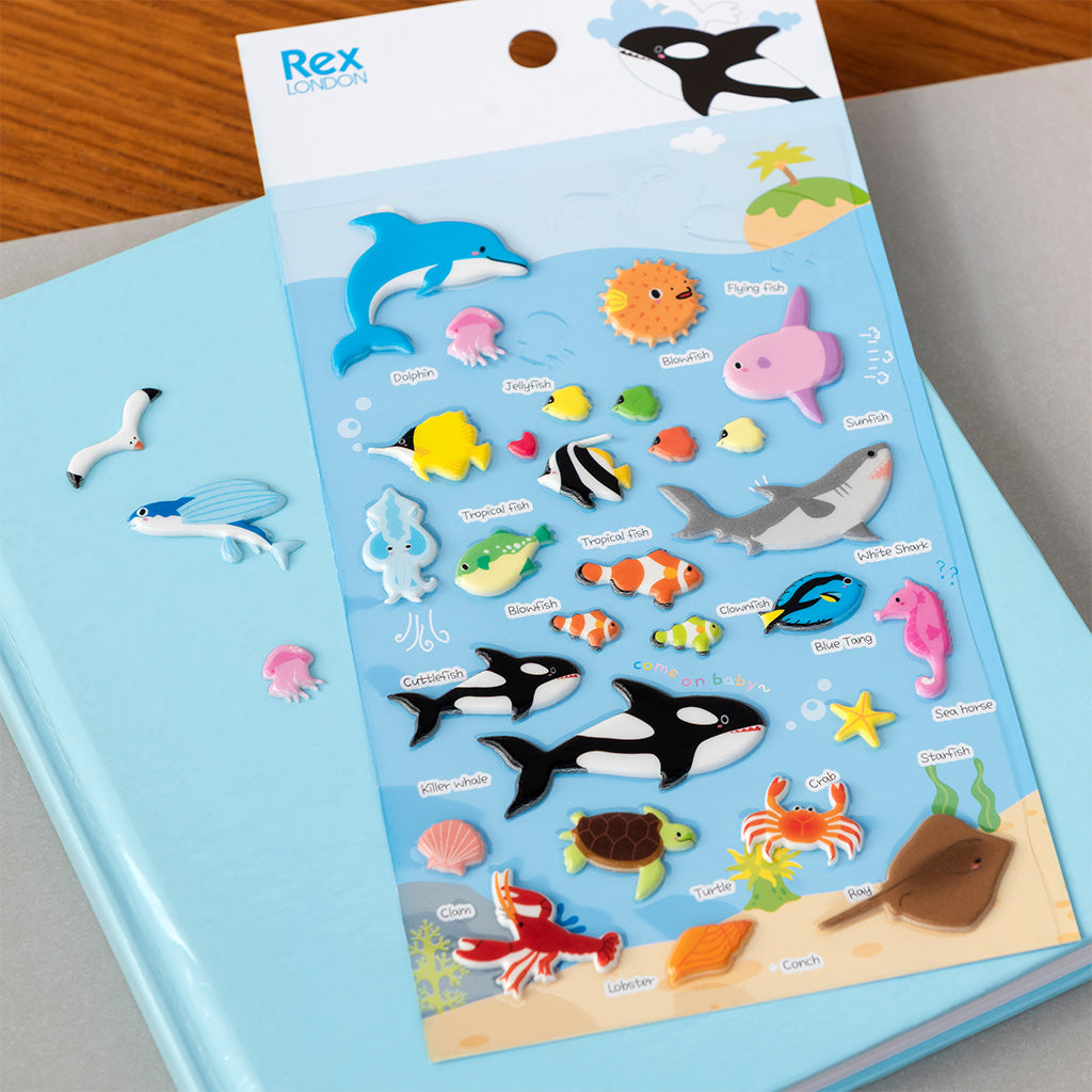 Rex London - 3D Puffy Stickers Zeedieren