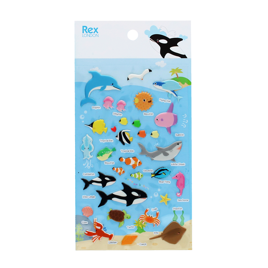 Rex London - 3D Puffy Stickers Zeedieren