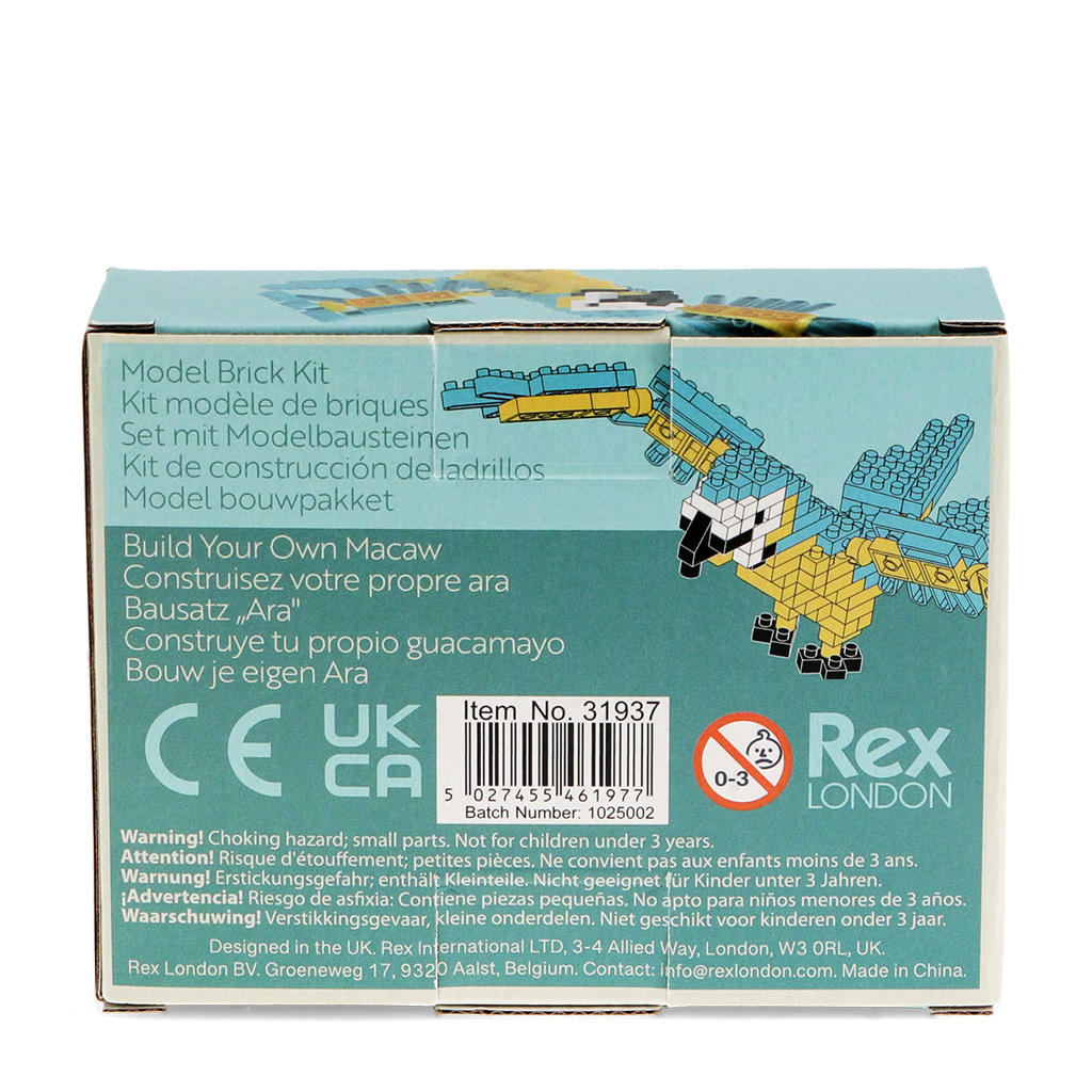 Rex London - Bouwpakket Dierenmodel Ara Papegaai