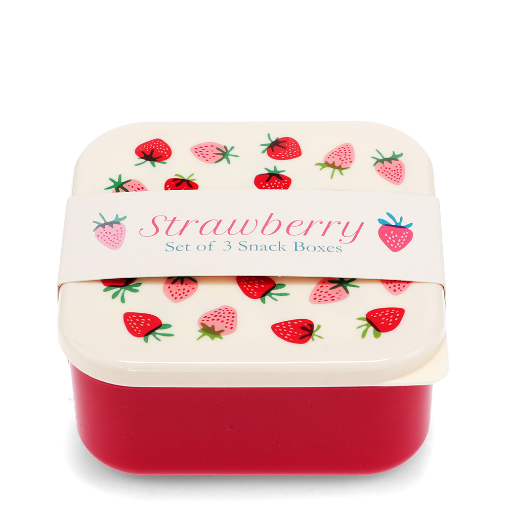 Rex London - Snackdoosjes Set van 3 Aardbeitjes