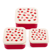 Rex London - Snackdoosjes Set van 3 Aardbeitjes