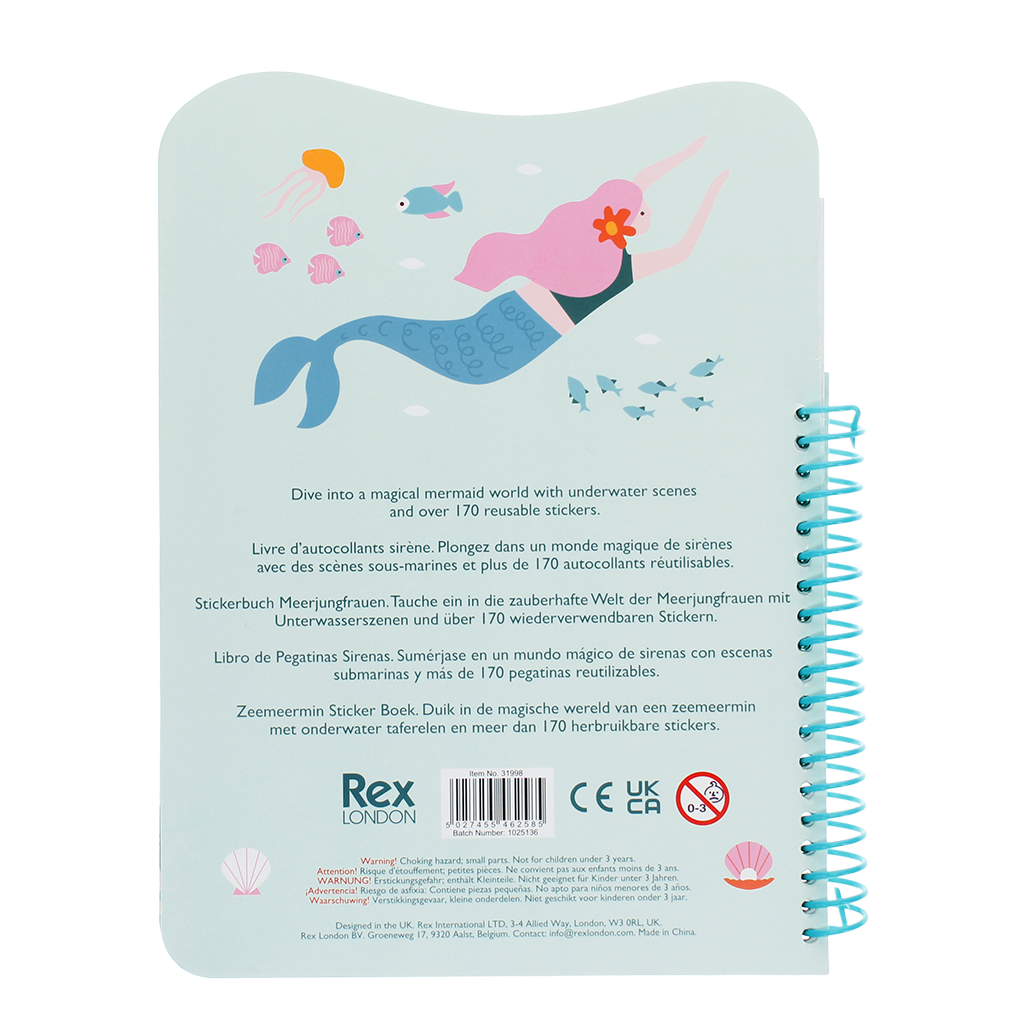 Rex London - Herbruikbaar Stickerboek Zeemeermin