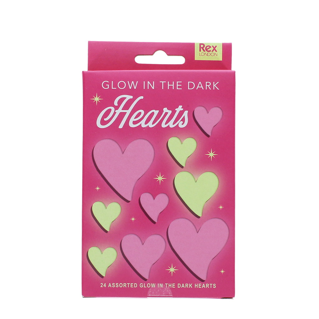 Rex London - Glow in the Dark Stickers Hartjes (24 stuks)
