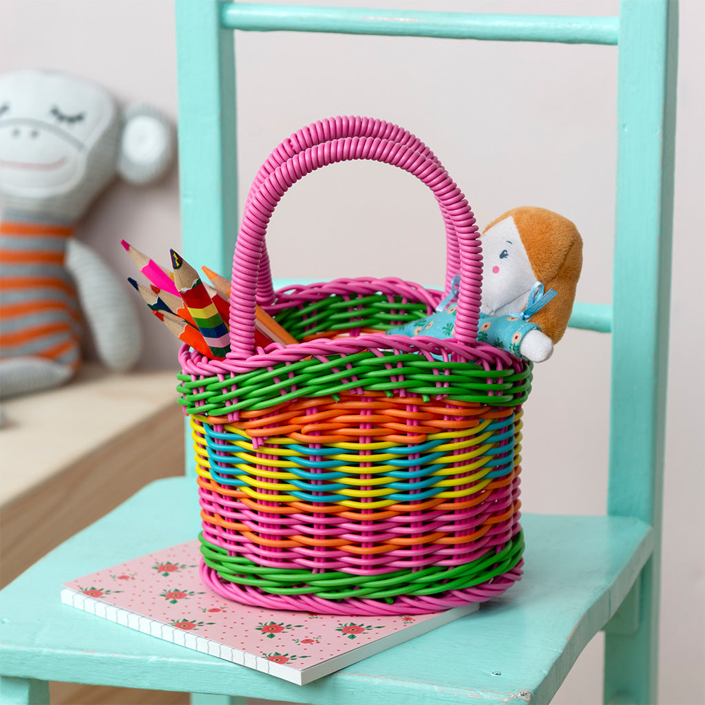 Rex London - Gewoven Mandje Mini Veelkleurig