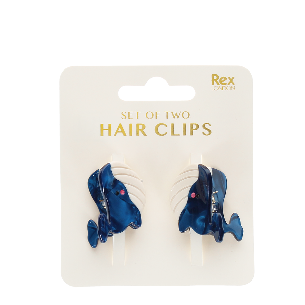 Rex London - Mini Haarklipjes Walvissen (set van 2)