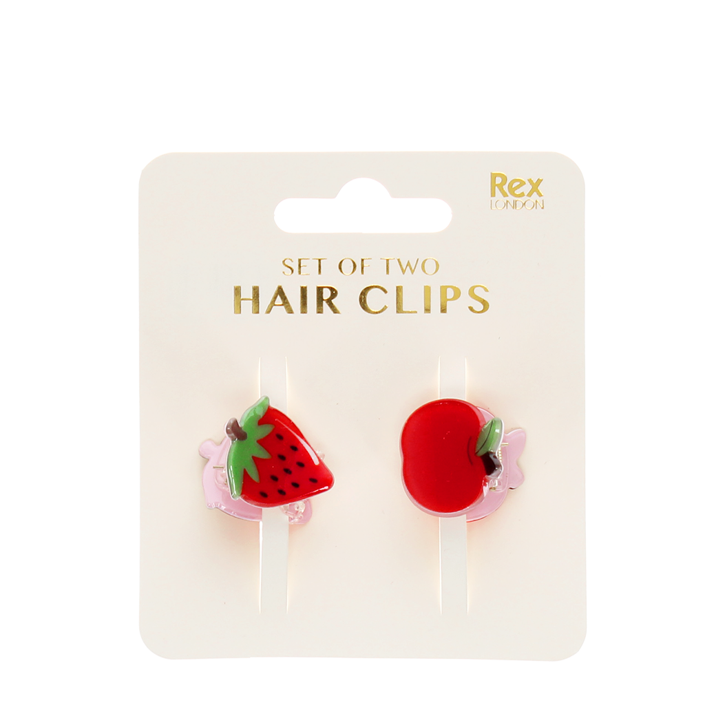 Rex London - Mini Haarknipjes Appel en Aardbei (set van 2)