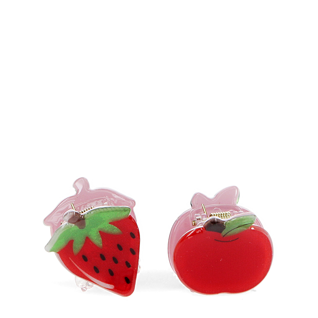 Rex London - Mini Haarknipjes Appel en Aardbei (set van 2)