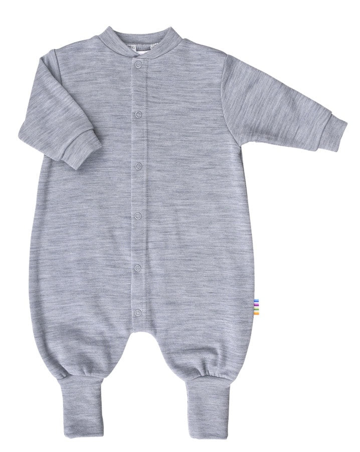Joha - Wol-Fleece Jumpsuit 2-in-1 met Voetjes - Lichtgrijs Mélange