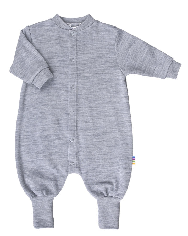 Joha - Wol-Fleece Jumpsuit 2-in-1 met Voetjes - Lichtgrijs Mélange