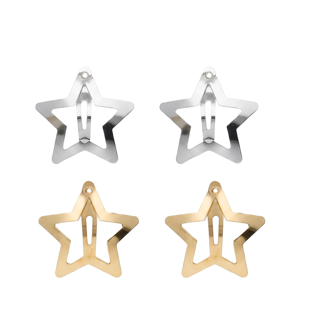 Rex London - Haarspeldjes Ster Goud en Zilver (set van 4)