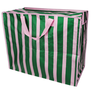Rex London - Jumbo Opbergzak Roze met Groene Streep
